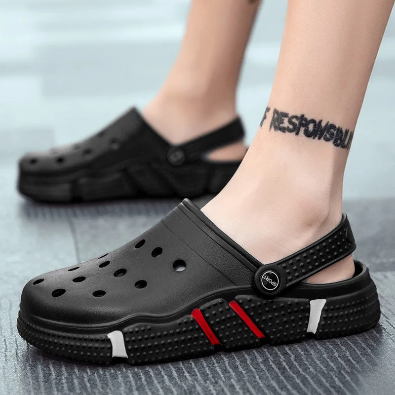 36-50 Men Hole Shoes Trendy Outdoor Wear Large-sized Slippers Dual-purpose Sandals Household Anti Slip Summer New Woman Beach