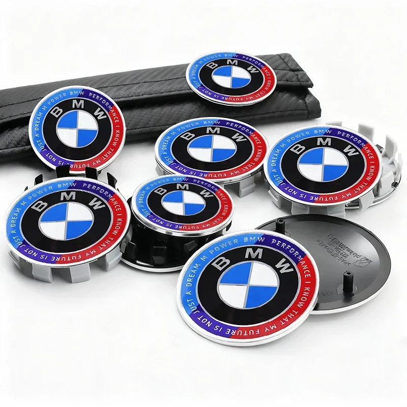 

7Pcs Car Front Rear Logos Wheel Hub Center Cover Steering Wheel Center Badge Sticker For BMW X5G05 G60 F10 X5E53 G22 G23 G26 E12