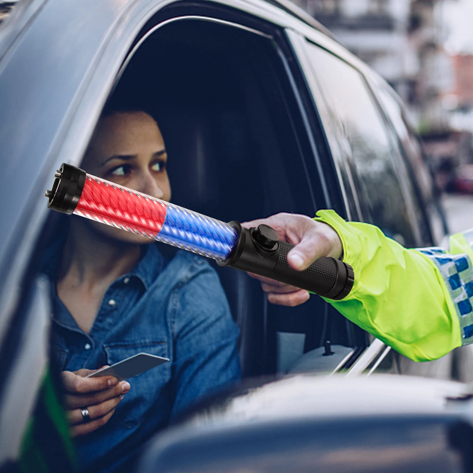 Verkeerslichtcontroller Het vuurtorenzaken voor haak Glow Stick langs de weg met clipzaklamp