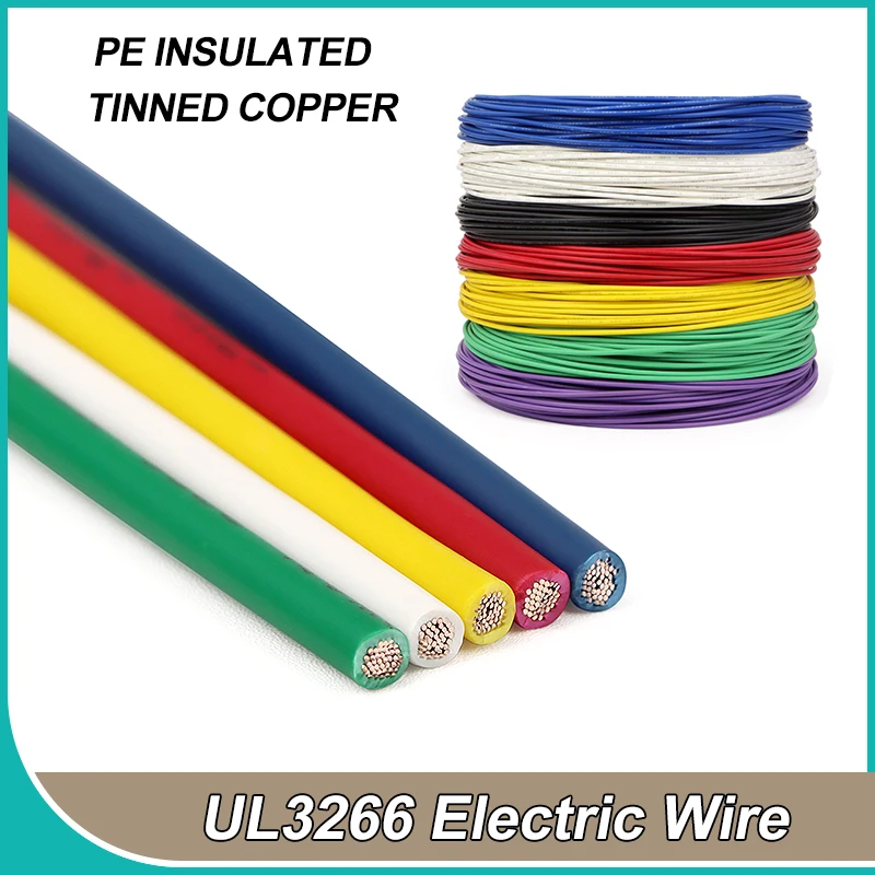 

1/5m UL3266 PE Irradiated Wire Household Appliances Low-Smoke Halogen-Free Tinned Copper Cables 30 28 26 24 22 20 18 16 14 12AWG