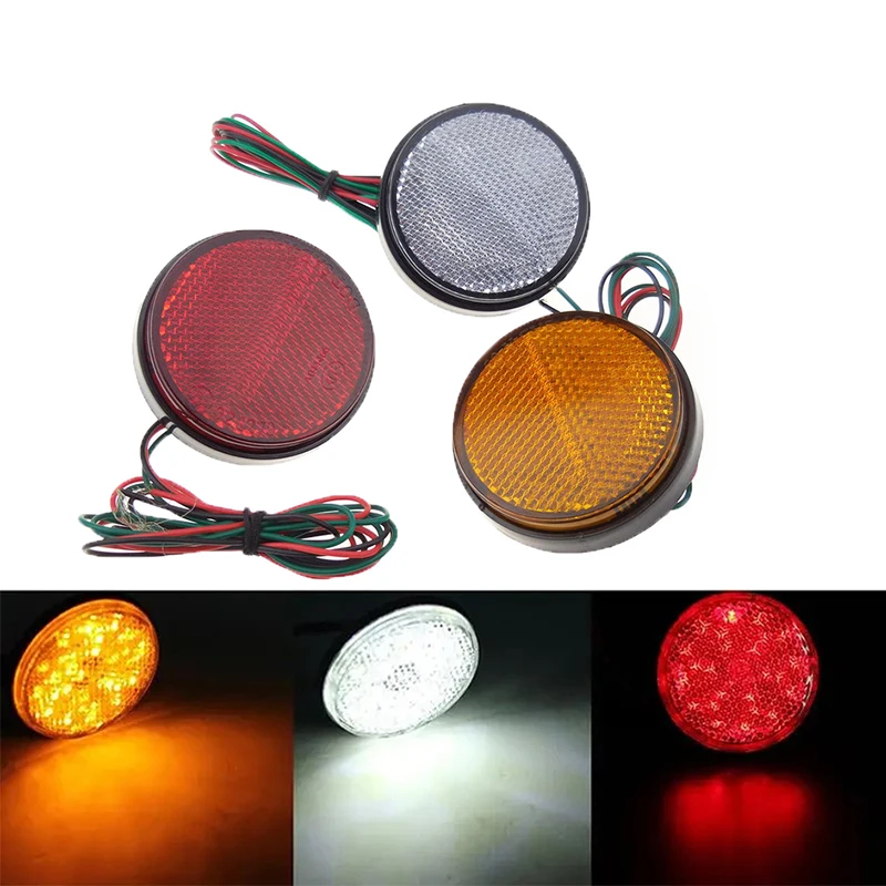 Motocyklowe światło stopu Lampka ostrzegawcza Motocyklowe okrągłe reflektory LED Ciężarówka Odblaskowa przyczepa hamulcowa 12 V Światło stopu hamulca