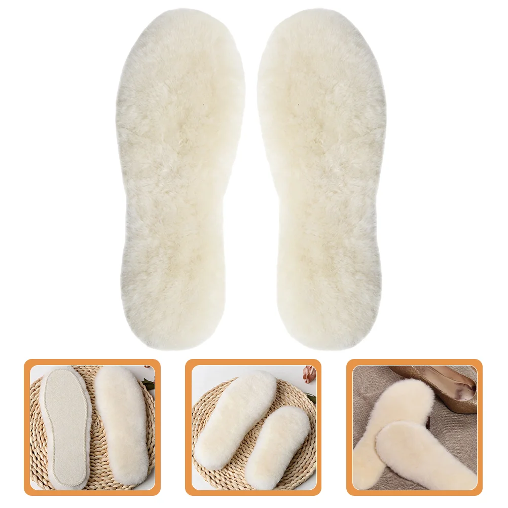 1 Pair Unisex Sheep Wool Insoles Warm Shoe Inserts Cozy Wool Insoles for Women Men boot insoles women