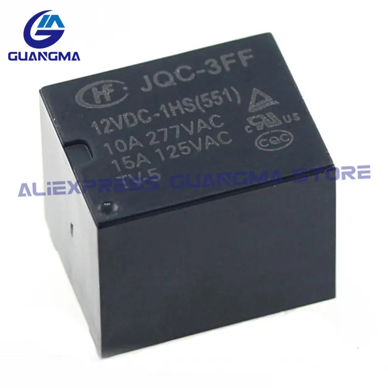 Imagem -02 - Relé Jqc3ff005-1hs Jqc-3ff-012-1zs Jqc-3ff-024 1hst Hf3ff-012 1zst 50 Pcs Hf3ff- 005 009 012 0241hs 1hst 1zst 4pin 5pin 10a