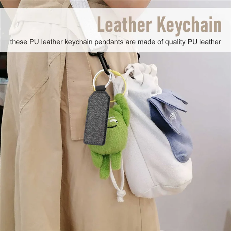 

EDT-20 Pieces Sublimation Blank Keychains PU Leather Keychain Pendant Heat Transfer Keychain Ornament For DIY Crafts Making