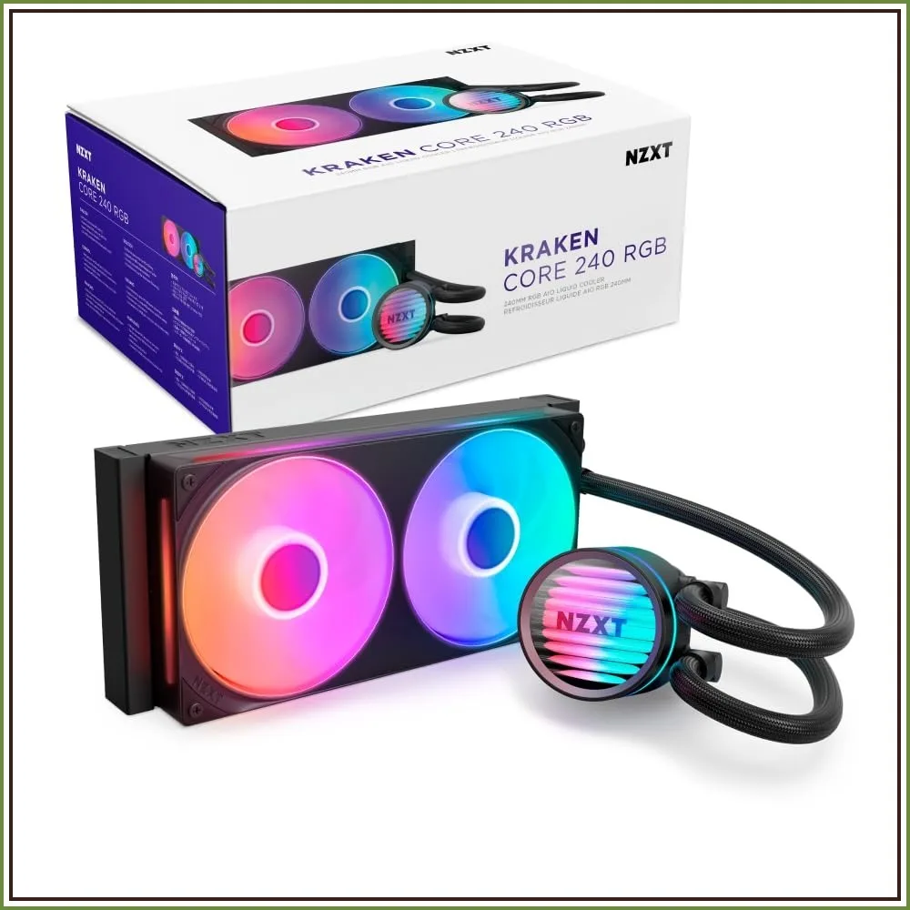 

240mm AIO CPU Liquid Cooler with RGB Fans - High Performance, Low Noise, Easy Installation