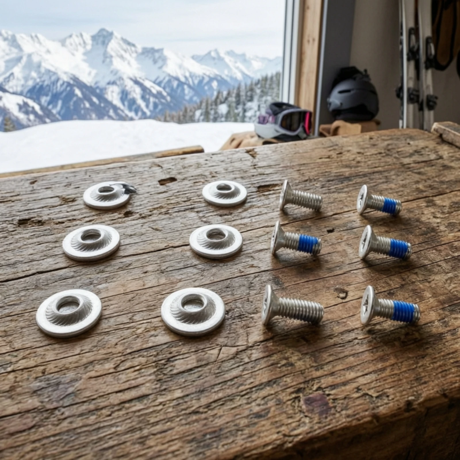 8 Pieces Screw and Washer Set Thread Locking Snowboard Binding Mounting Hardware PH3 Screw Set with Metal Washers Reliable