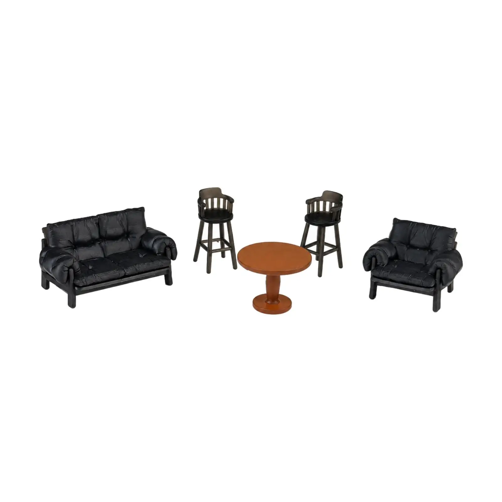 Dollhouse Miniature Furniture Set 5PC ABS Sofa Armchair Table Stool for 1 64 Scale Diorama Decor DIY Scene Accessory