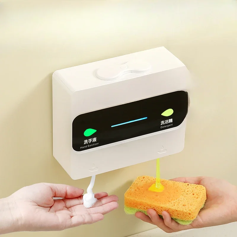 Double head kitchen detergent automatic sensor wall mounted electric shampoo shower gel hand sanitizer