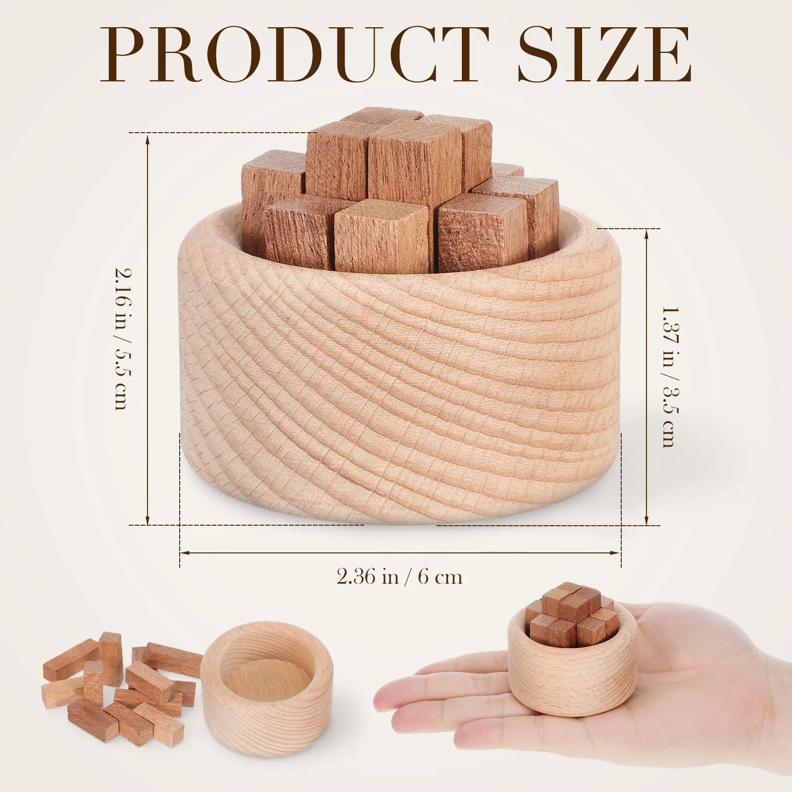1Set Wooden Aroma Diffuser with Exquisite Woodpile Design Desktop Essential Oil Diffuser for Living Room Study Hotel Bedroom