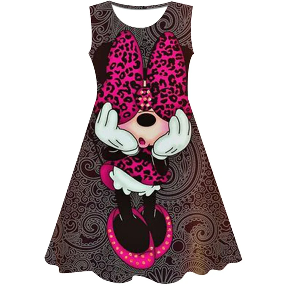 Girls Cosplay Cartoon Costume Minnie Mouse Dress Kids Summer Short Sleeve Princess Dress Up Children Birthday Party 3D Clothing