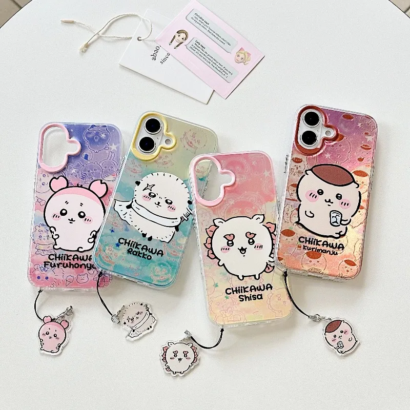 Anime Chiikawa Shisa Protective Phone Case with Charm For iPhone 17 Pro 17 16 15 14 Anti-fall Comfortable Grip Responsive 2026