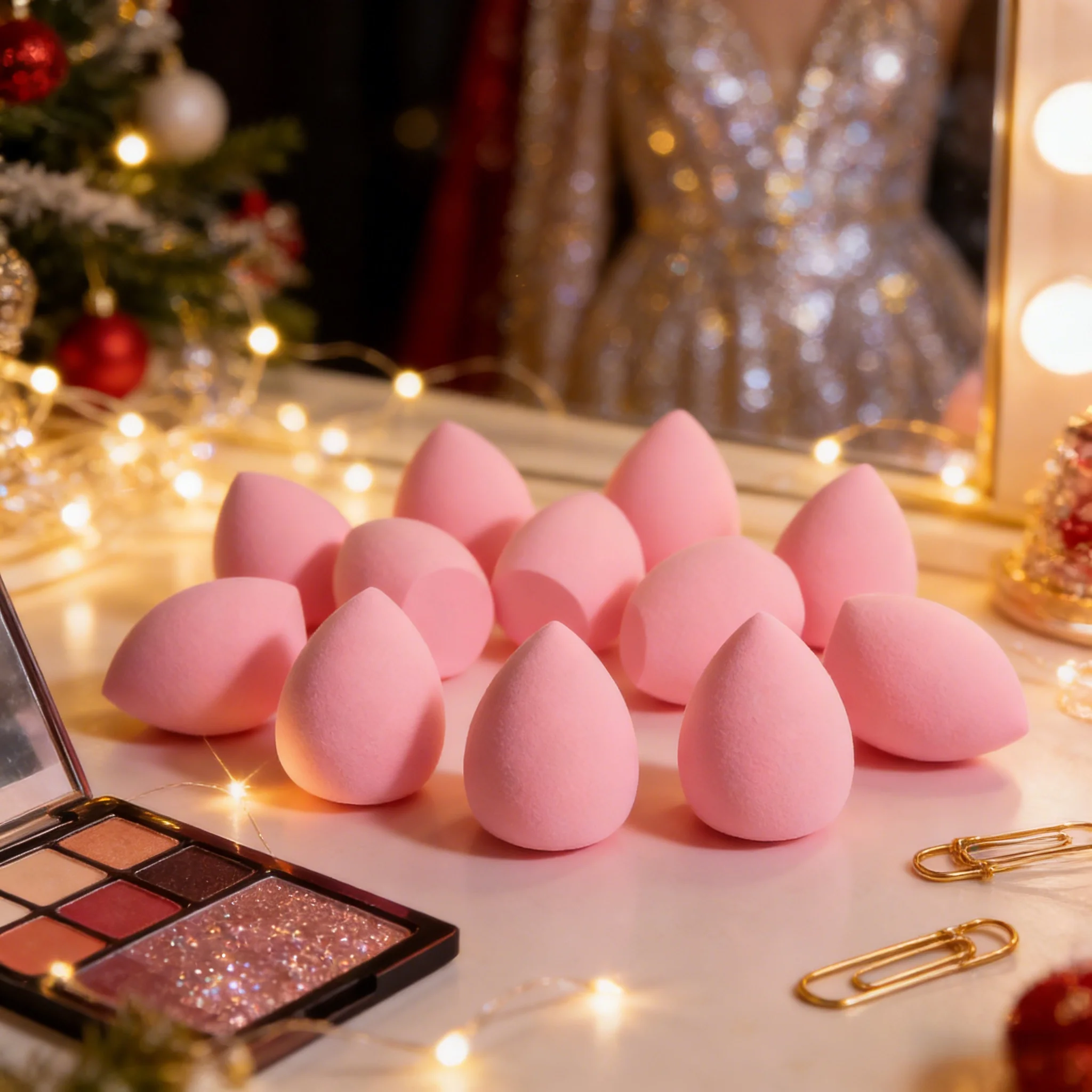 Licuadoras de belleza rosas de 1 pieza para líquidos y polvos: súper suaves, de fondo plano para cobertura total, Black Friday Essential