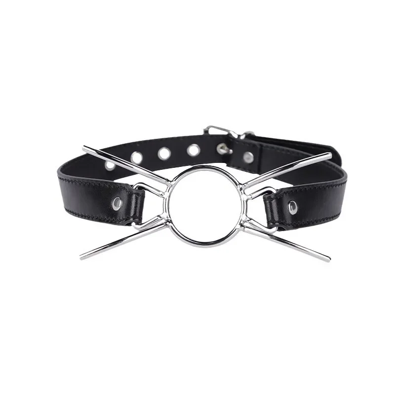 Bondage en cuir PU à fixation orale pour hommes et femmes, style araignée X, anneau torique flirtant, bâillon à bouche ouverte, jeux pour adultes, jouets sexuels, nouveau