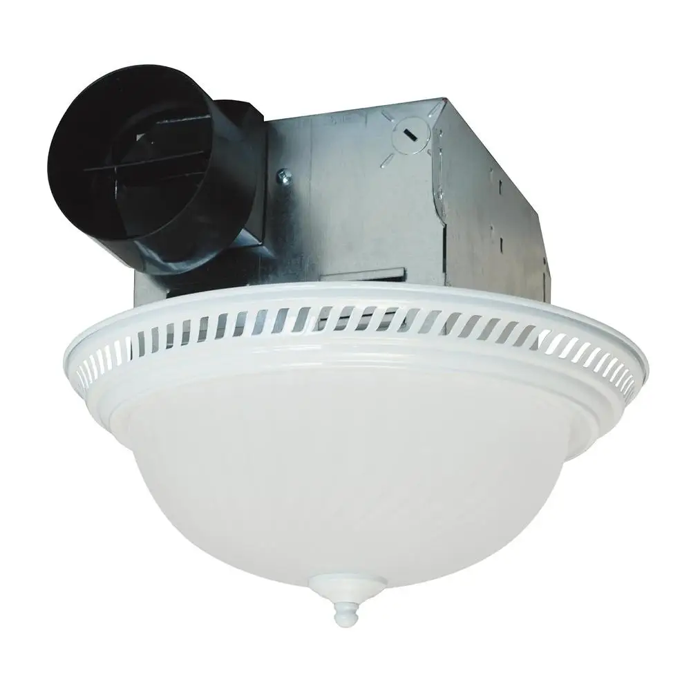 DRLC703 Decorative Round Quiet Exhaust Bath Fan with Light 70-CFM White Finish