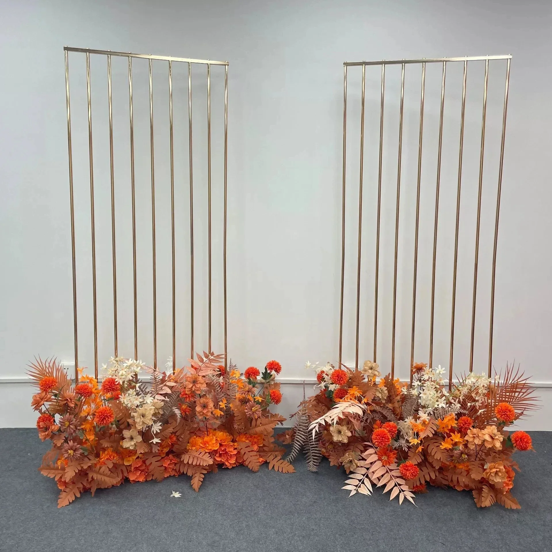 Luxuriöser goldener Metall-Hochzeits-Hintergrundständer, 1/2 Stück, Eisen-Blumenrahmen, Ballonbogenhalter für Party-Events, Bühnendekoration und Szenengestaltung – Detail 3