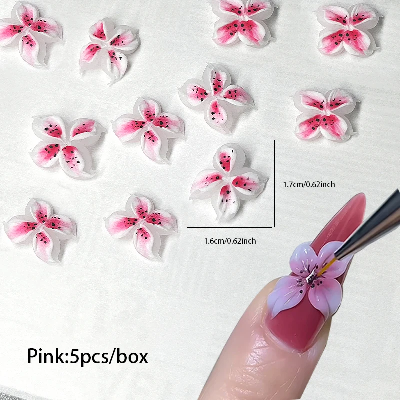 1 doos 3D Zijbloem Acryl Gesneden Bloem Ontwerp Decoratie Sieraden Accessoires Nagel Glanzende Steentjes DIY Benodigdheden