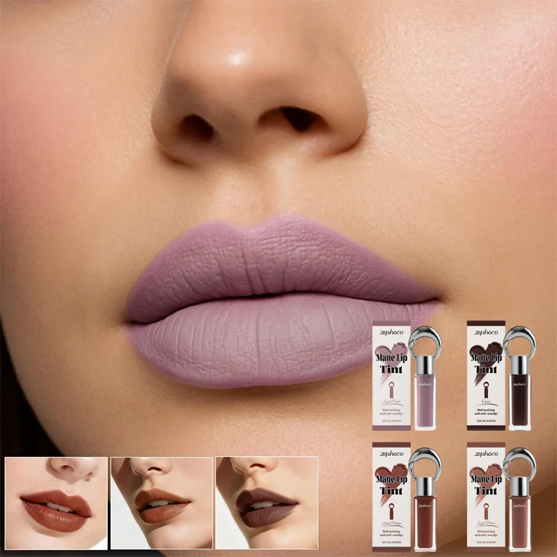 ลิปกลอสเนื้อแมทท์เนียนนุ่ม ให้ความชุ่มชื้น ติดทนนาน กันน้ำ กันเหงื่อ ไม่ซีดจาง ลิปกลอสผสมมิเนอรัลออยล์