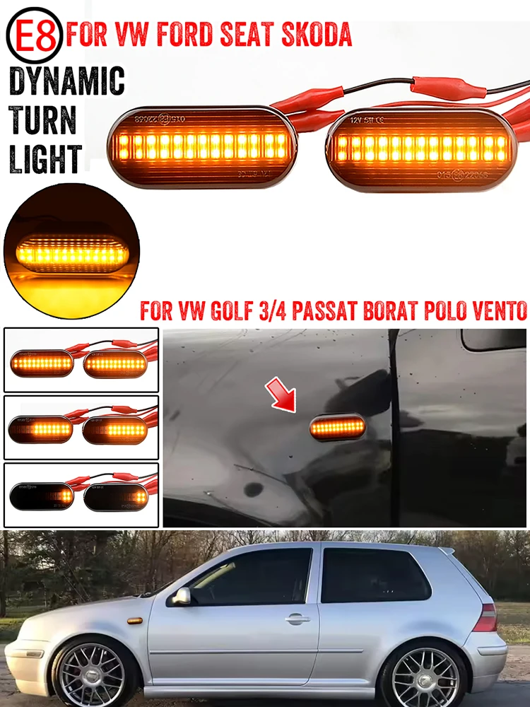 Feu de position latéral LED dynamique, indicateur lumineux pour SEAT Leon 1P Ibiza Mk3 6L Mk4 6J Toledo Exeo Sedan Exeo Sedan Exeo ST