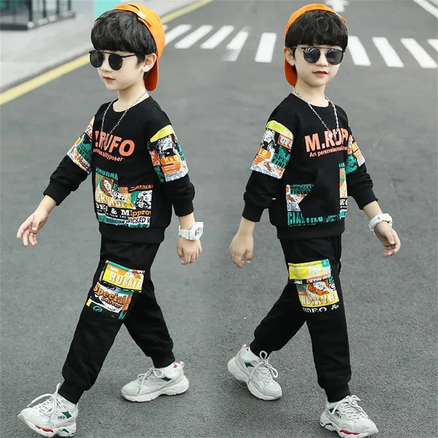 Children\'s wear suit spring autumn clothing Set boys clothes children Tracksuit long sleeved Toddler Kids sport Suit clothes Set