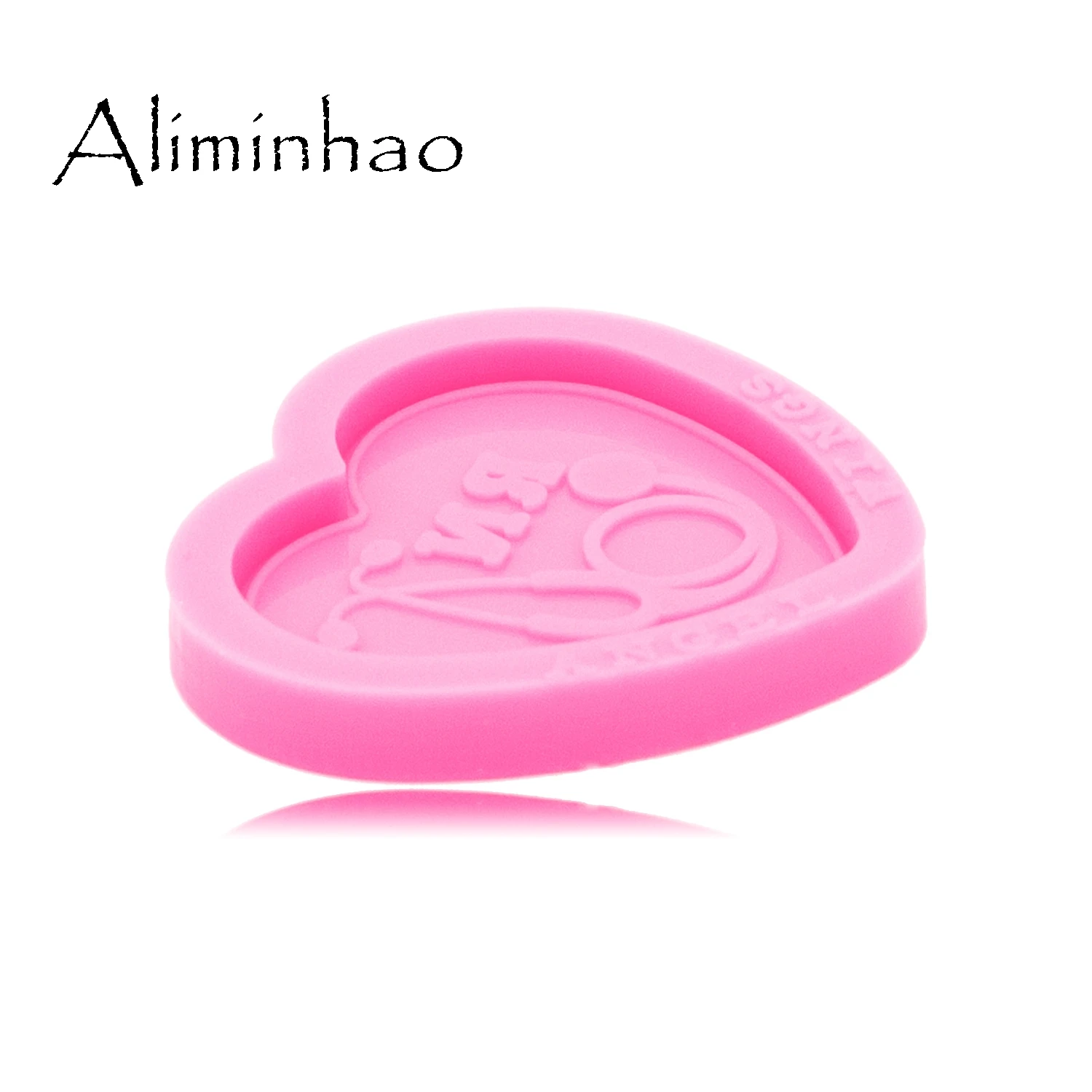 DY0449 Shiny Glossy Doctor Stethoscope Love Shape Mould Silicone Epoxy Resin Mold Badge Reel Phone Socket As Well