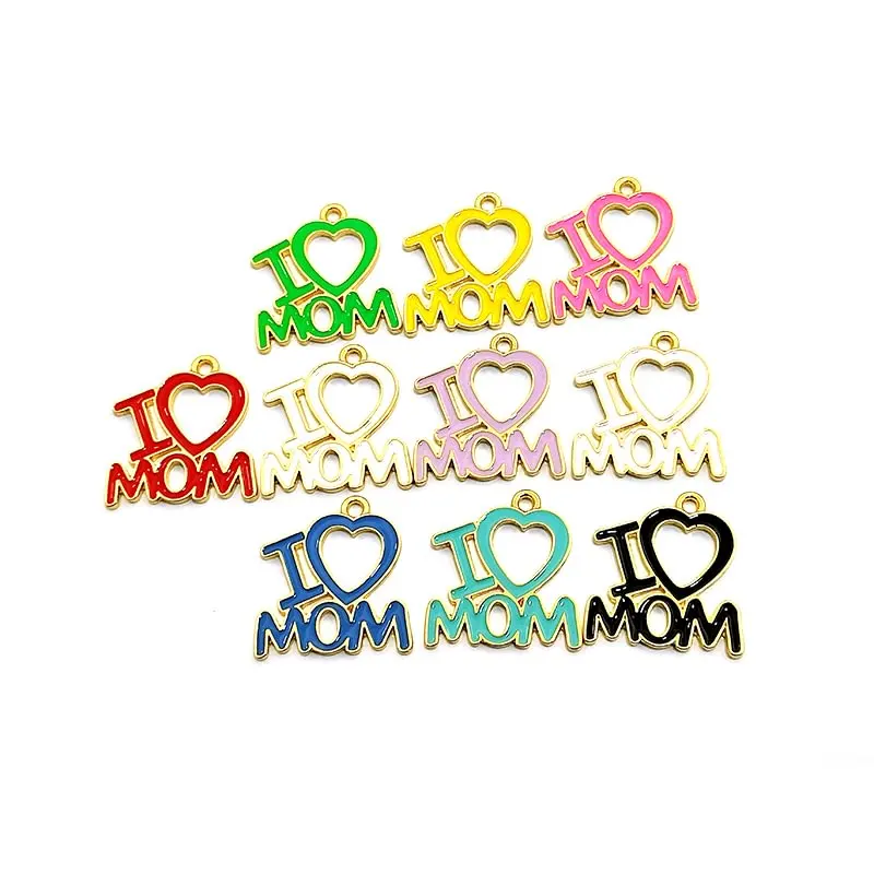 

10pcs I Love Mom Enamel Floating Letter Charms For Bracelet Bangle Making DIY Accessories Wholesale LTC0143-LTC0144