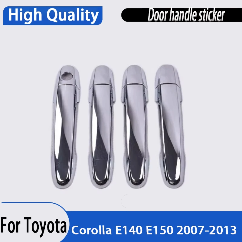 Chrome Car Door Handle Cover Bowl Trim Styling Accessories Overlay Sticker For Toyota Corolla E140 E150 2007-2013
