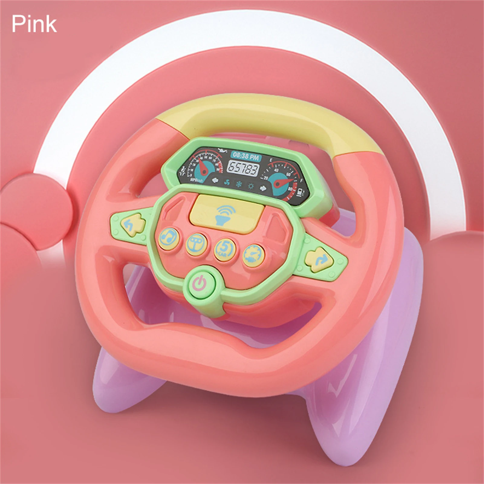 Simulation Steering Wheel Car Driving Toy With Music And Light 90 Degrees Rotating Steering Wheel Toy For Early Learning Gift