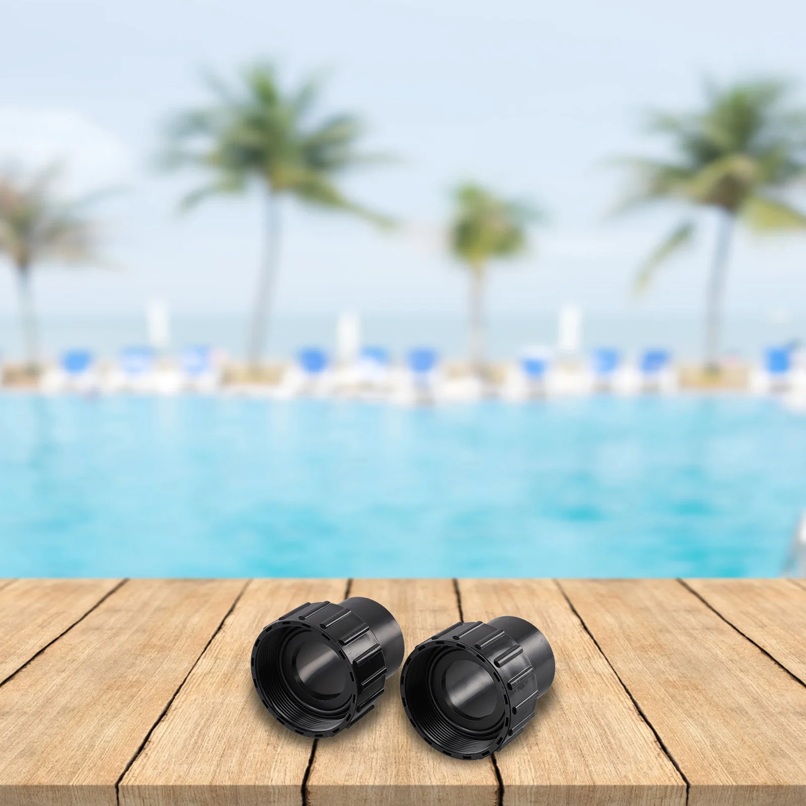 

Brand New Practical High Quality Home Connectors Spa Pump 2 Pcs Black Easy Installation For Superflo Inground Pool