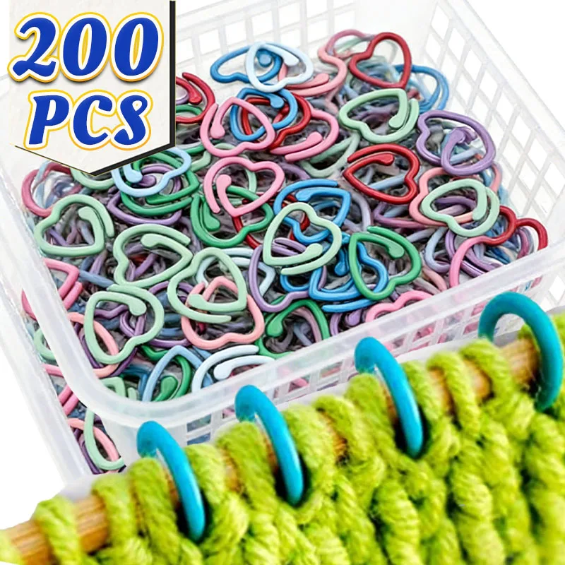 Metall-Maschenmarkierer in Verschiedenen Farben, Herzförmige Häkelmarkierer, Strickclips, Nadelmarkierer, DIY-Nähwerkzeug
