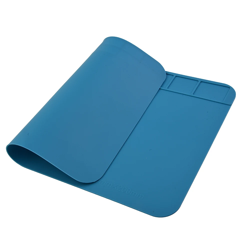 Pad Wärmedämmmatte Silikon 30 cm * 20 cm Zubehörstation Blau Wasserdicht Schreibtischunterlage Staubdicht Telefon 1-2 mm Dicke