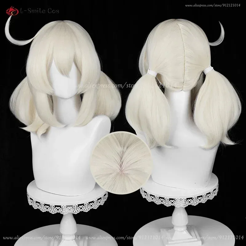 

New Skin Klee 42cm Short Milk White Cosplay Heat Resistant Synthetic Hair Anime Role Play Wigs + Wig Cap