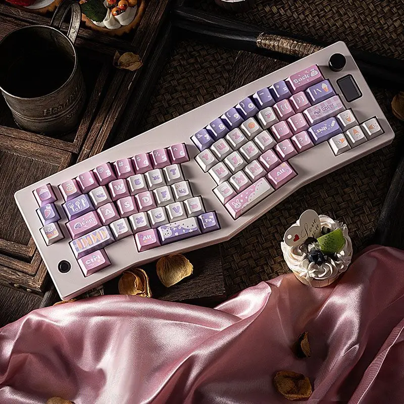 

Набор колпачков для клавиш Taro Cake, вишневый профиль, оригинальные колпачки для клавиш ручной работы на заказ, аксессуары для механической клавиатуры Wooting60he DIY