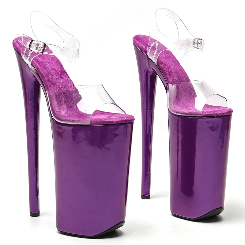 Leecabe  26CM/10inches PVC Upper Patent cover  platform and heel  sexy exotic High Heel platform   Pole Dance sandals shoes