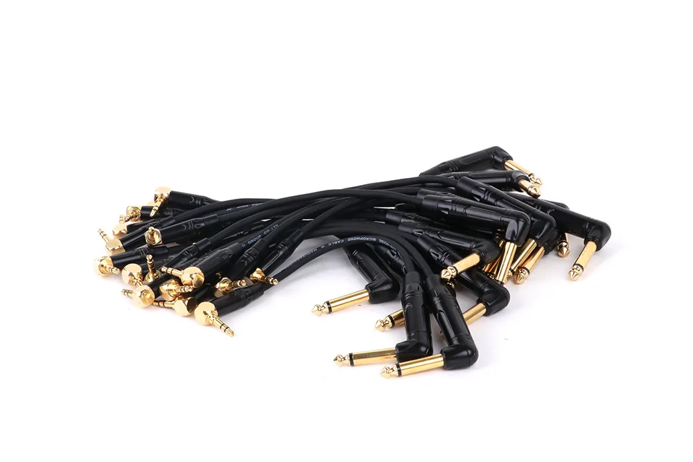 1pc Gold platte rechtwinklig 6,35 Mono-Buchse auf 3,5 Stereo-Buchse unausgeglichenes Lautsprecher verstärker kabel für Gitarren-Keyboard-Kabel – Detail 8