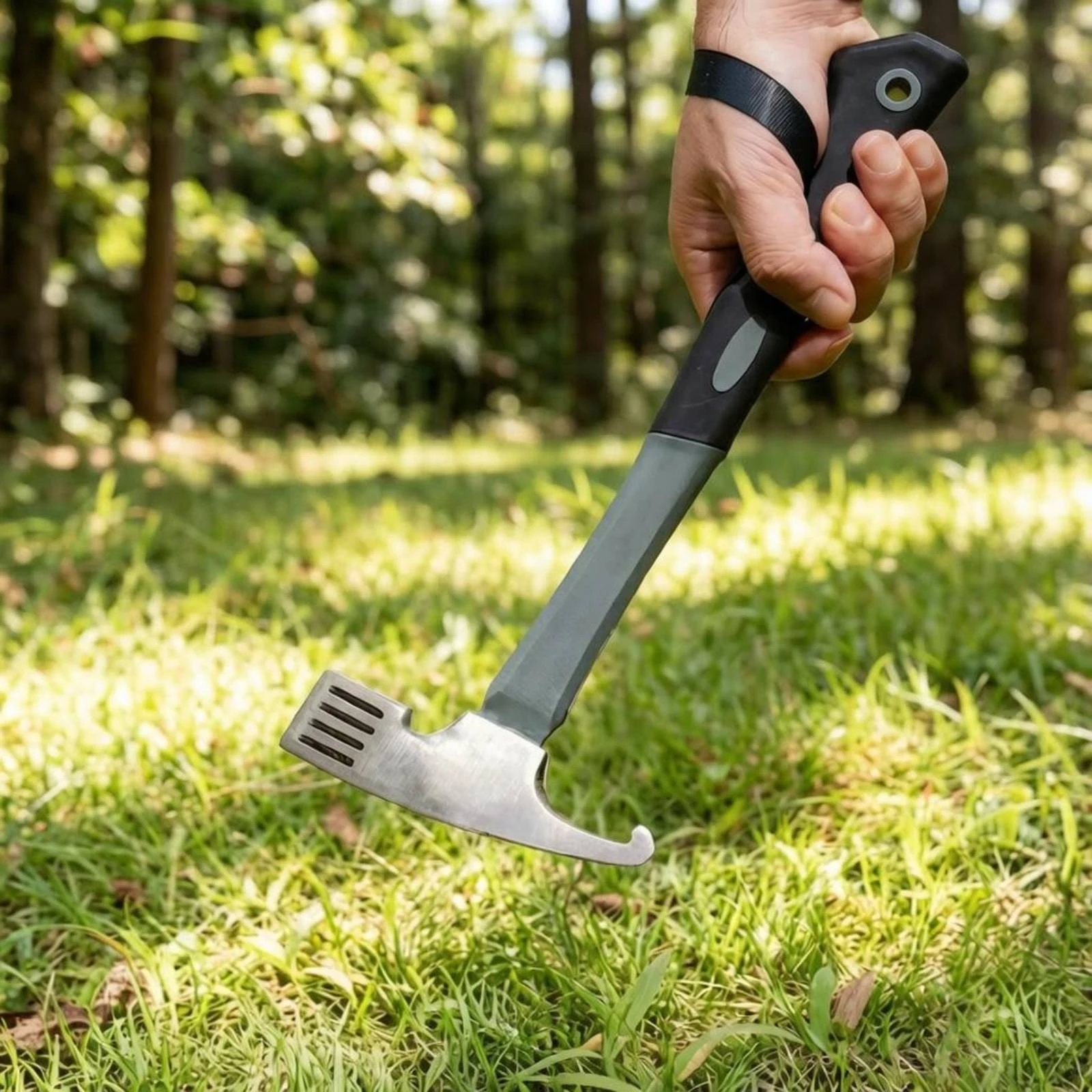 Kit de piquets de tente et marteau réfléchissants pour le camping, avec sac de rangement portable, durable