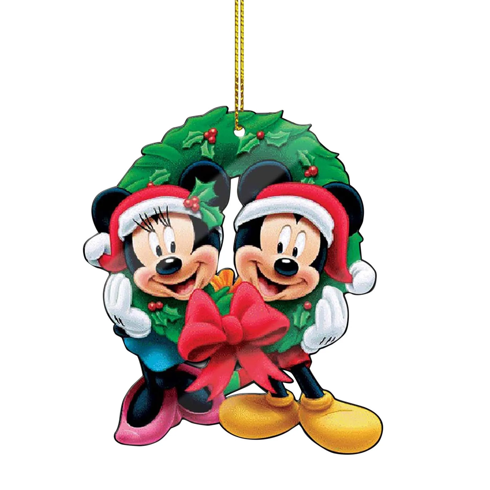 Disney Cartoon Mickey Mouse Minnie Kerstboom Opknoping Acryl Vliegtuig Kerstversiering Kerst Ornament