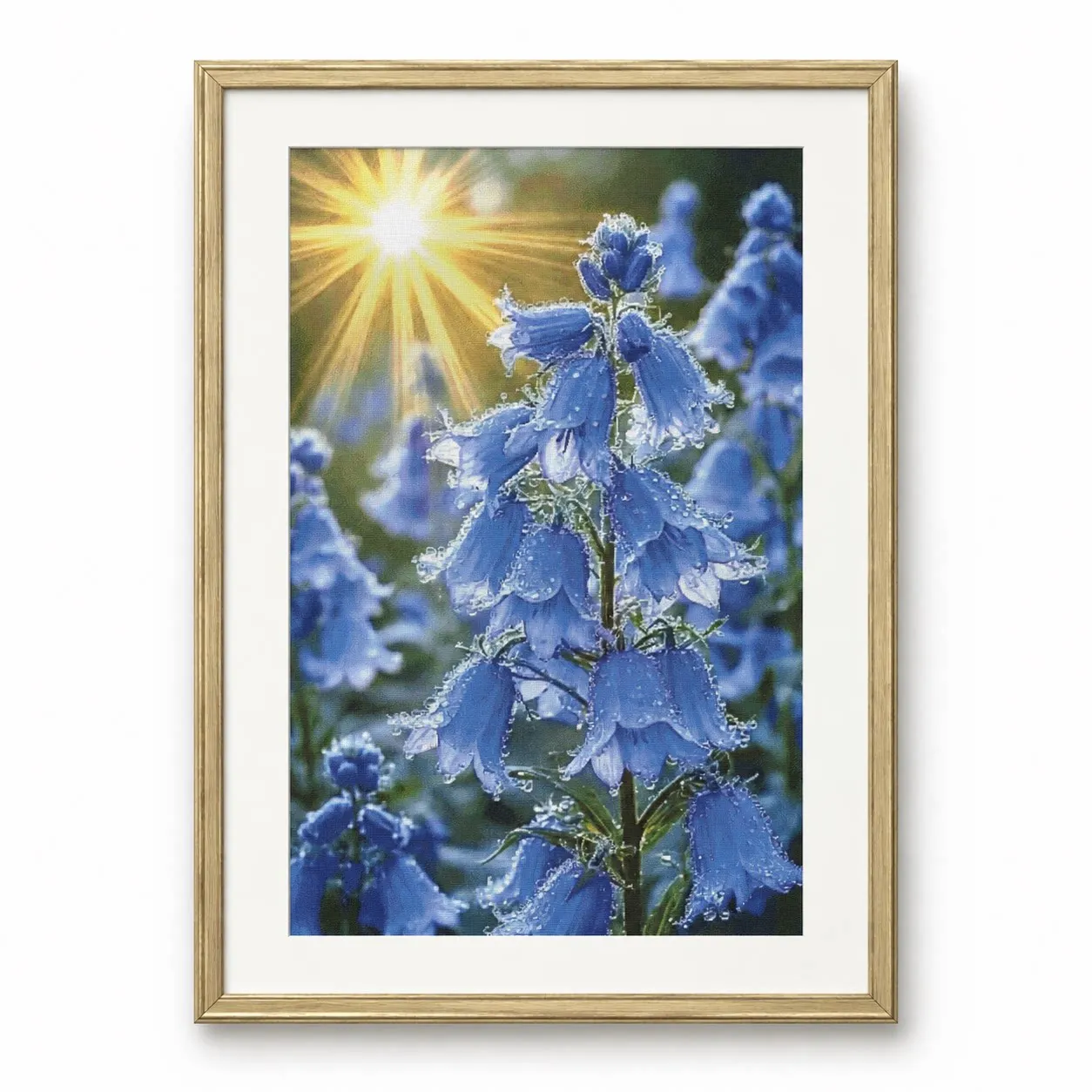 [ZZ9227-Sunshine Bellflower]Stamped Cross Stitch Kit 14CT 18CT 16CT DIY Printed Canvas Cotton Thread Embroidery Needlework