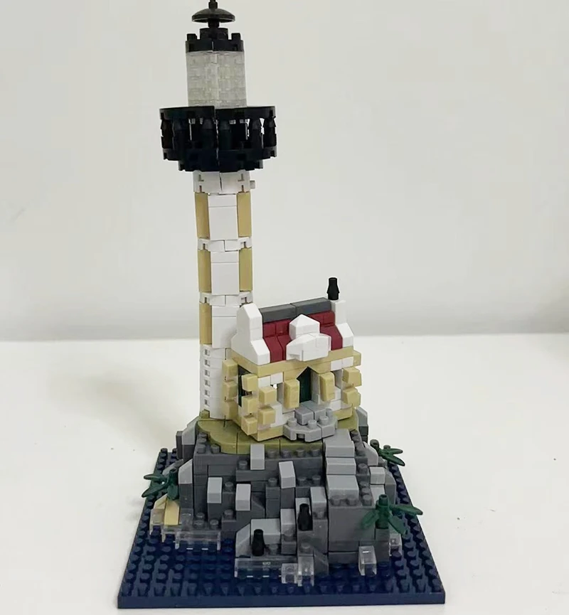 Blocs de construction de phare de Cape pour garçon éducatif, modèle de scène de rue, jouets d'ornement à assembler de bureau