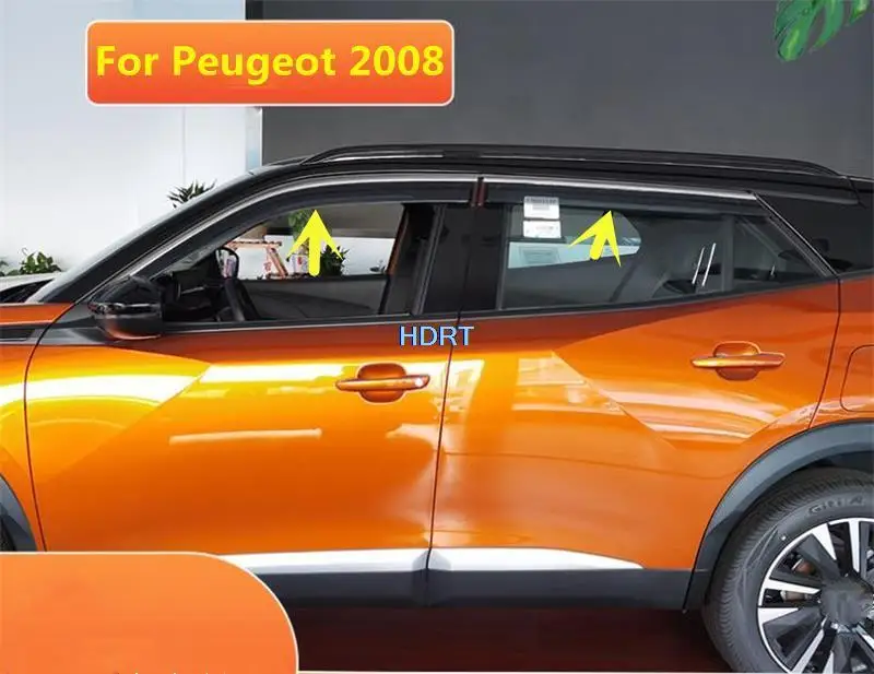 For Peugeot 2008 2020 2021 2022 Car Styling Accessories Plastic Exterior Visor Vent Shades Window Sun Rain Guard Deflector 4pcs