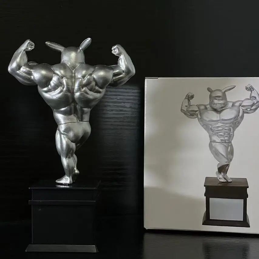 

Pokémon Funny Muscle Pikachu Silver Action Figure, Bodybuilding Anime Figurine Car Desktop Decor Collectible Birthday Gift