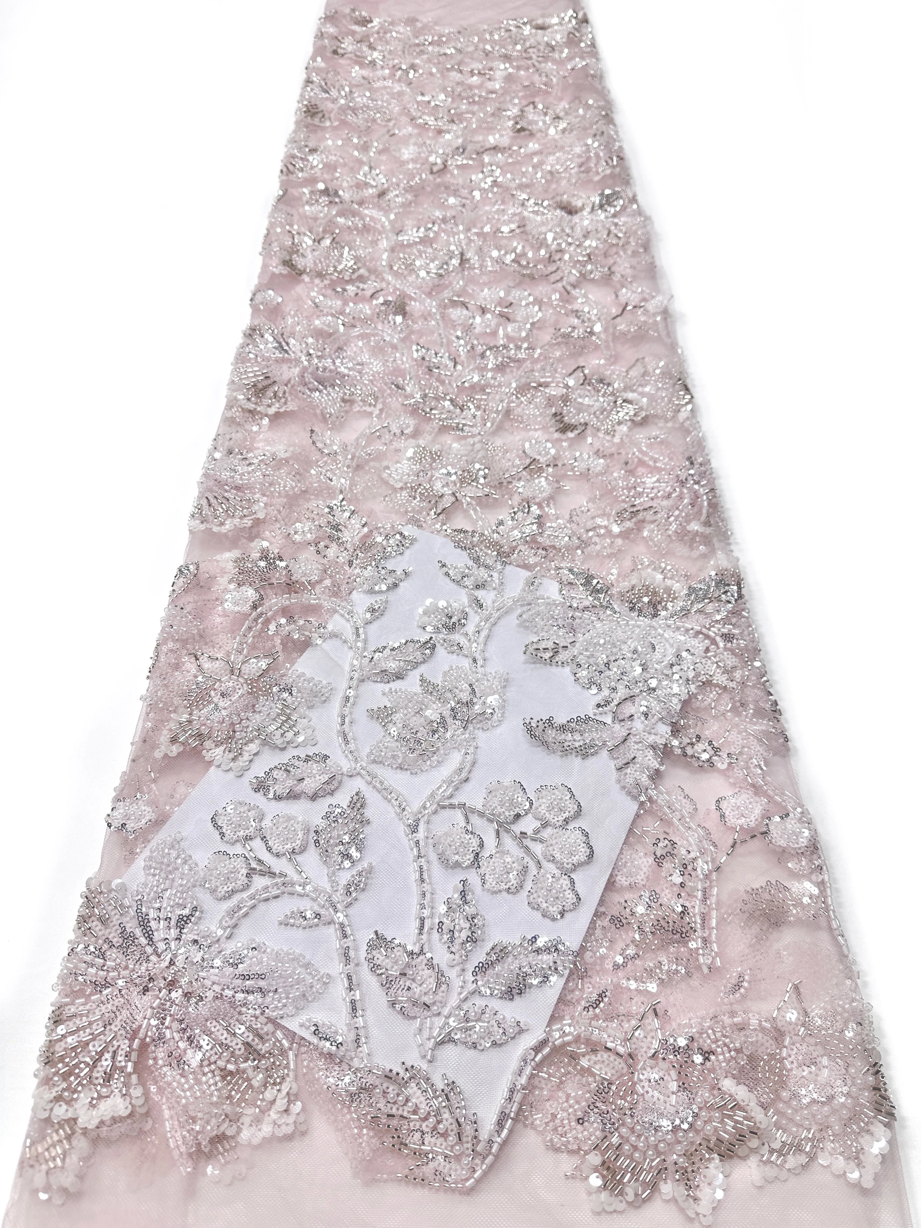 

Pink African Beads Groom Tulle lace Fabrics 2026 High Quality Sequins Embroidery French Tulle Laces For Nigeiran Party Sewing