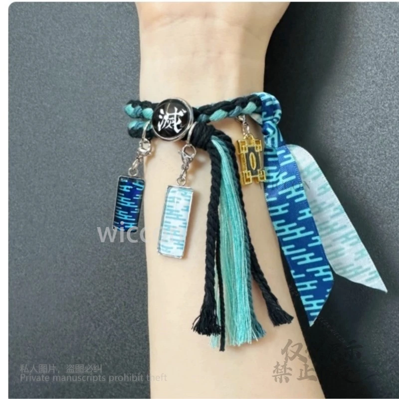 アニメデモ nSlayer コスプレ伊黒小雨海衣装印象ブレスレット調節可能な 14-16 センチメートルハロウィン誕生日ブレスレット手作り