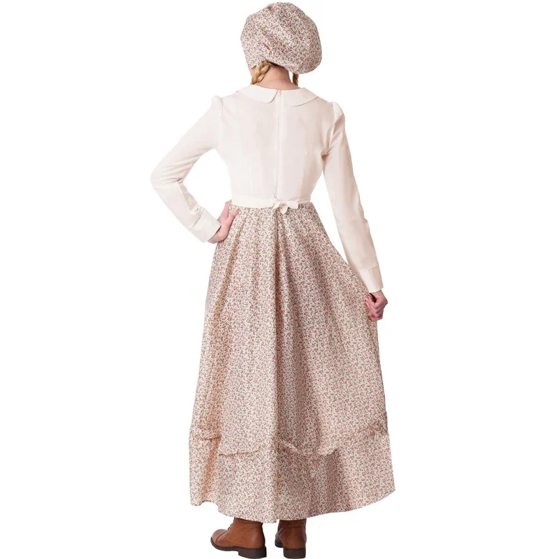 Carnival Halloween Lady Little House On The Prairie Costume Thanksgiving European Village Maid Cosplay Fancy Party Dress