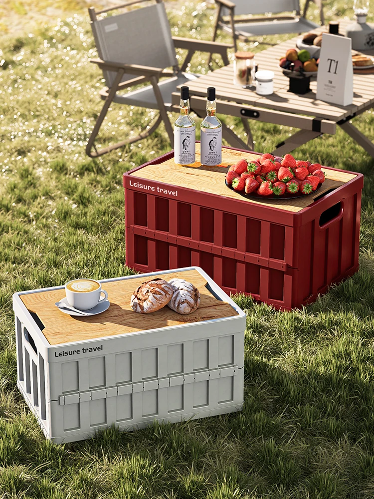 outdoor-camping-travel-fishing-car-mounted-storage-box-foldable-organizer-bin-wood-cover-utility-container-fighting-bear-brand
