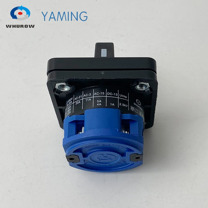 LW26-20/1 LW28 YMW26 ON/OFF 2 Position 2 Poles 4 Terminals Silver Contact CA-10 440V Ui 690V 20A Rotary Cam Switch