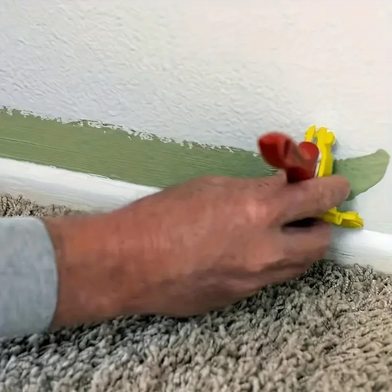 Precision Paint Edging Brush Set 1/2Pcs - Synthetic Wool Roller, Angled Trim Guide - DIY Interior Wall & Ceiling Painting