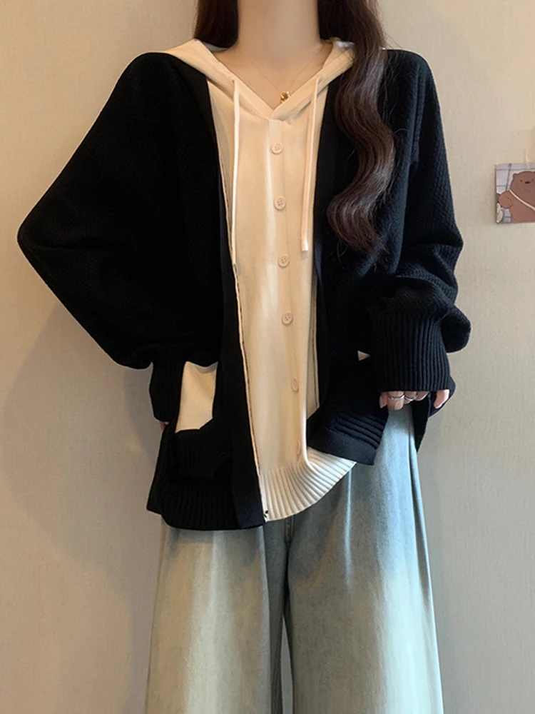 

Loose Women's Knitted Hat Sweater Autumn Winter plus Size Casual Color Blo Design Slimming Outerwear Comfortable Lazy Sle