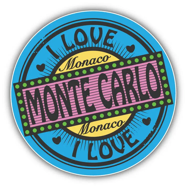 I Love Monte Carlo Monaco Travel Label Car Bumper Stickers Decal Automotive Sticker Cover Scratches