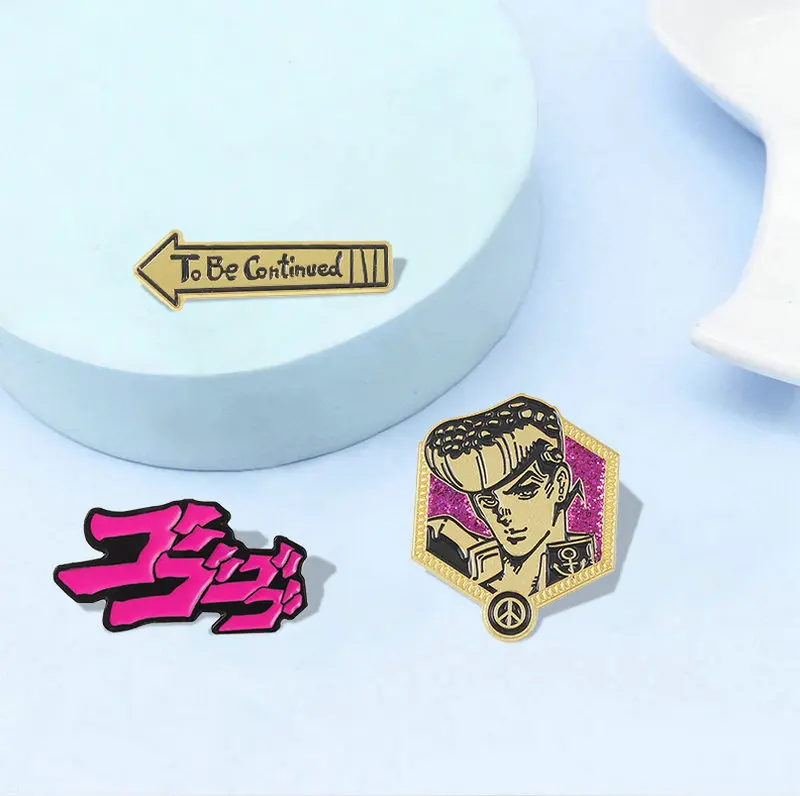 Custom Bizarre Adventure Brooches Lapel Badges Cartoon Japanese Anime Jewelry Gift for Fans Friends JoJo Enamel Pins