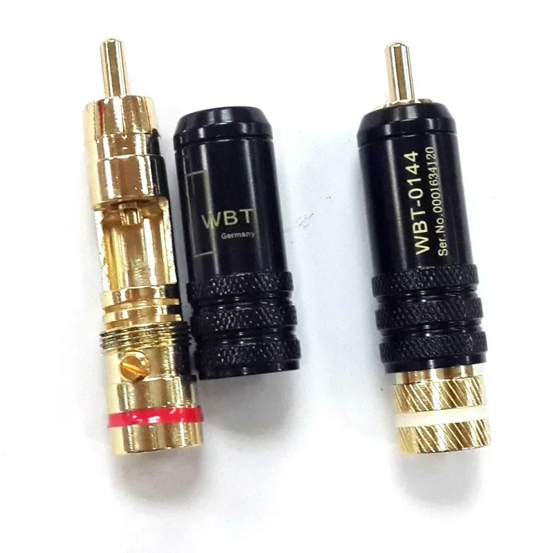 Conectores RCA macho de línea de señal, WBT 0144, conector RCA de cobre, cabeza de loto, transmisión